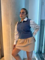 Top azul básico con cierre - Imagen 3