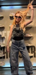 Crop top transparente y brillo negro - Imagen 2