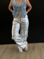 Pantalón cargo plateado - Imagen 3