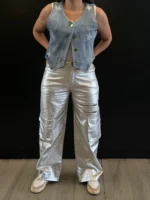 Pantalón cargo plateado - Imagen 2