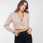 Blazer cropped nude
