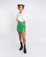 Falda de cuerina verde - Imagen 2